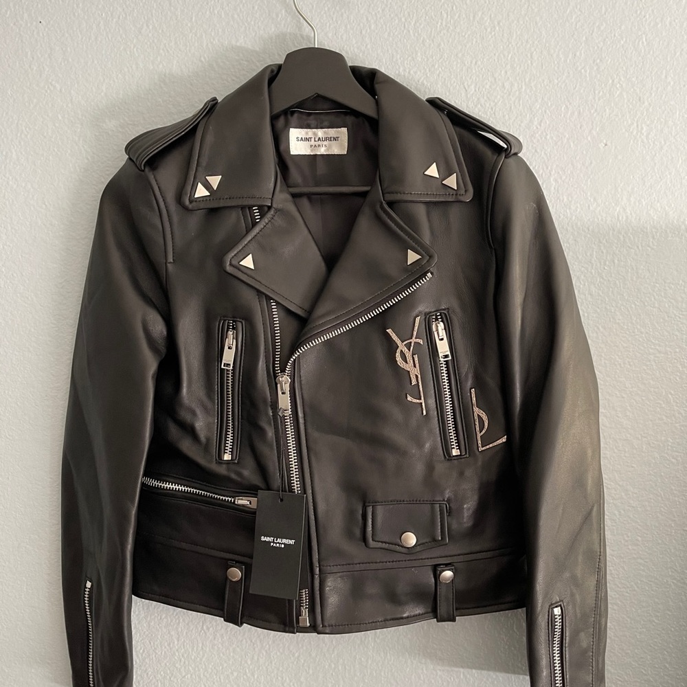 Women’s YSL leather jacket.